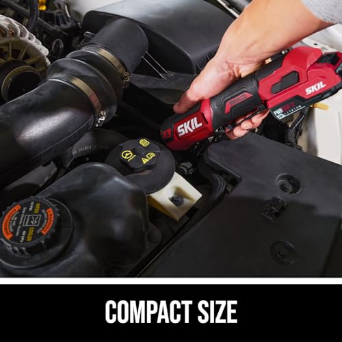 SKIL PWR CORE 12 Brushless 12V 3/8-Inch Ratchet Wrench Kit, Includes 2.0Ah USB-C Battery and 20W Charger - RW5763A-11