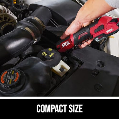 SKIL PWR CORE 12 Brushless 12V 3/8-Inch Ratchet Wrench Kit, Includes 2.0Ah USB-C Battery and 20W Charger - RW5763A-11