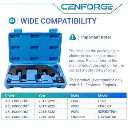 303-1655 Camshaft Holding Tool, 3.5 Timing Tool Kit Compatible with 3.5L EcoBoost Upgraded GT F-150 Expedition Lincoln Navigator, with Cylinder Head Screw Removal Socket - size: For 3.5L V6 upgraded EcoBoost engine