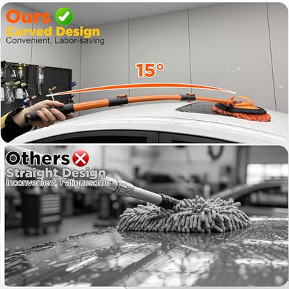 Tool Daily Short Pressure Washer Gun with Foam Cannon, 15° Curved Car Wash Brush with Long Handle, 5 Nozzle Tips, 1/4” Quick Connect - style: Foam Gun with Brush