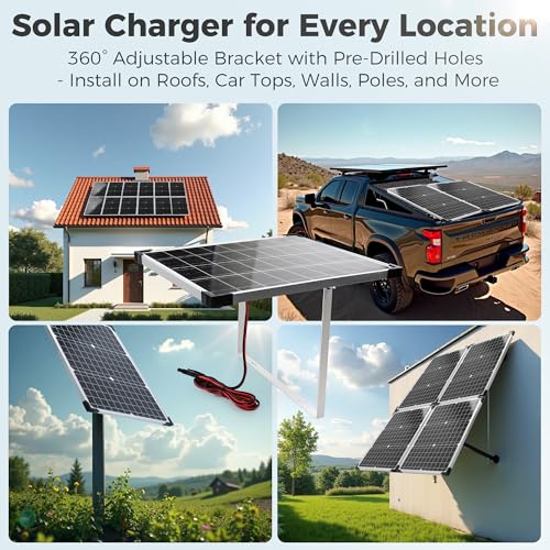 Voltset 12V Solar Battery Charger - 20W Waterproof Solar Panel Kit with Smart MPPT Controller - Trickle Charger Maintainer for Car RV Boat Marine Trailer Automotive Trailer Truck Motorcycle - size: 20W Smart MPPT