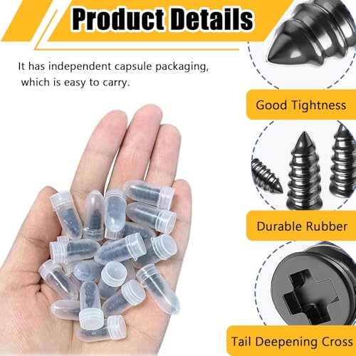 60 PCS Tire Repair Kit, Tire Repair Screws with 2 Sizes, Vacuum Tire Repair Rubber Nail, Screwdriver&Storage Box, Fast Self-Service Tool for Car, Truck, Motorcycle, Tire Puncture Repair (60Pcs) - size: 60Pcs