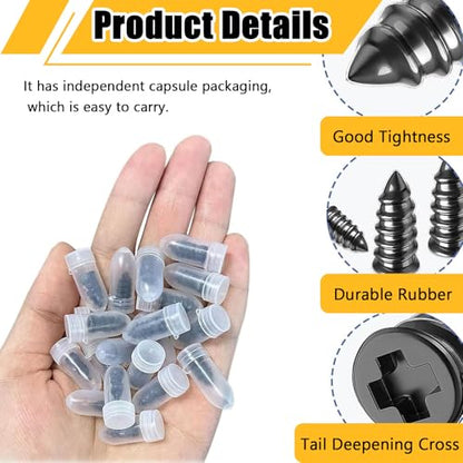 60 PCS Tire Repair Kit, Tire Repair Screws with 2 Sizes, Vacuum Tire Repair Rubber Nail, Screwdriver&Storage Box, Fast Self-Service Tool for Car, Truck, Motorcycle, Tire Puncture Repair (60Pcs) - size: 60Pcs