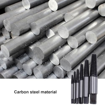 Carbon Steel Screw Extractor Set Broken Bolt and Stripped Screw Remover Kit with Storage Box, Tap Extractor Tools for Automotive Workshop Pipe Repair