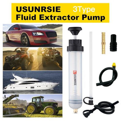Automotive Fluid Extractor Pump,Oil Change Syringe with Long Hose,Syringe Style Pump for Power Steering Transmission Gear Oil & Brake Fluid Changes, Hand Vacuum Pump 200CC/200ML-3 ProType
