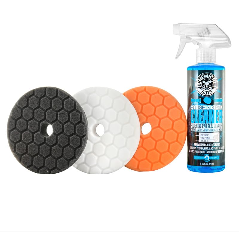 Chemical Guys BUFX116HEX5 Hex-Logic Quantum Finishing Pad, Black 5.5 inch (Pack of 12) - color: Black, size: 5.5 inch (Pack of 12)