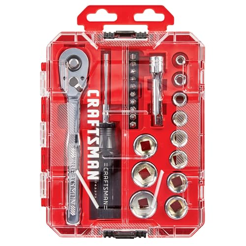 CRAFTSMAN Mechanics Tool Set, 24 Piece, 3/8 Inch Drive SAE, 90-Tooth (CMMT12112) - style: NEW SAE
