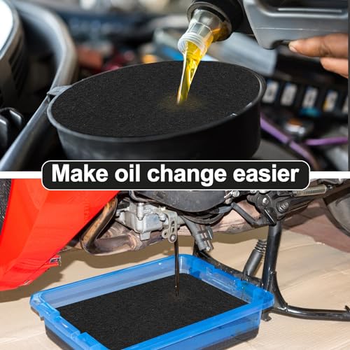Oil Drain Splash Pad 1 Pcs 15 inch Diameter Oil Pan Splash Guard, Anti Splash Oil Drain Mat, No Splatter Oil Pad Fits Most Oil Drains - Round, Black - color: Round, size: 15"-1PCS
