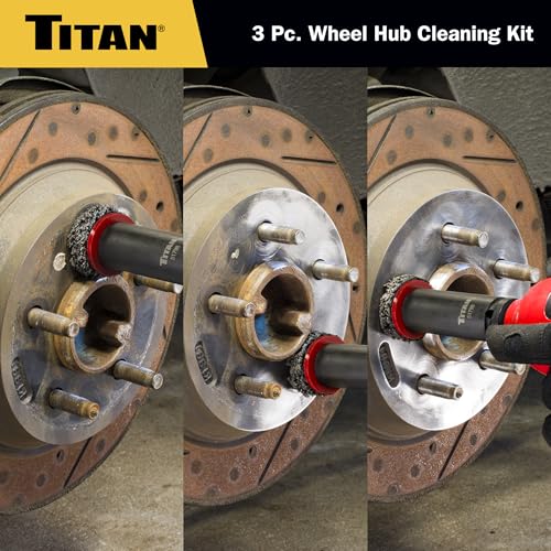 Titan 51798 Wheel Hub Cleaning Kit, Includes 1/2-Inch Drive Impact Socket & Brake Disc Cleaning Pads - style: Wheel Hub Cleaning Kit