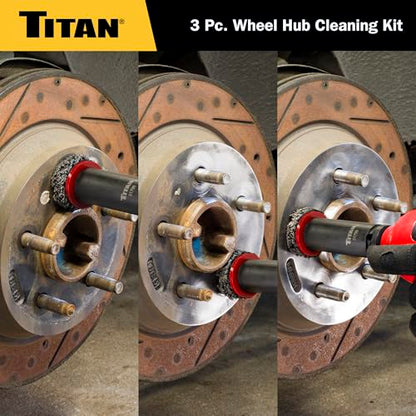 Titan 51798 Wheel Hub Cleaning Kit, Includes 1/2-Inch Drive Impact Socket & Brake Disc Cleaning Pads - style: Wheel Hub Cleaning Kit