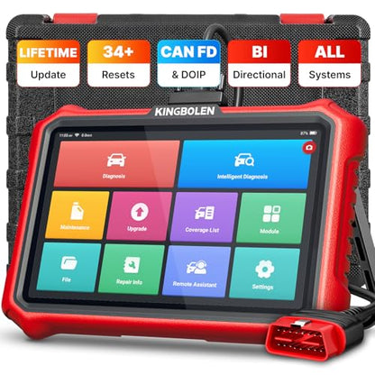 KINGBOLEN K8 Elite Full Systems Bidirectional Scan Tool, 8" Wired OBD2 Scanner Car Scanner, Lifetime Update Without Fee, 34+ Resets, Active Tests, ECU Function, FCA AutoAuth, CANFD & DOIP