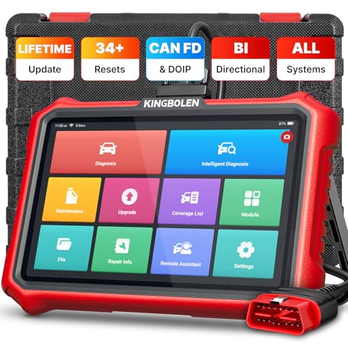 KINGBOLEN K8 Elite Full Systems Bidirectional Scan Tool, 8" Wired OBD2 Scanner Car Scanner, Lifetime Update Without Fee, 34+ Resets, Active Tests, ECU Function, FCA AutoAuth, CANFD & DOIP