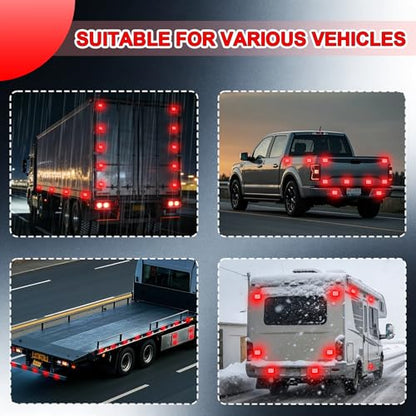 2PCS Red Magnetic Cube Strobe Lights | Rechargeable, Portable High-Visibility Emergency Beacons, Multi-Mode & Waterproof, For Trucks Vans Vehicles
