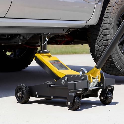 VEVOR Off Road Floor Jack, 3 Ton Aluminum & Steel Racing Low Profile Floor Jack with Dual Pistons Quick Lift Pump & Extension Post, Hydraulic Trolley Car Lift Jacks for Motorcycles, ATVs, SUV Pickup - style: Aluminum