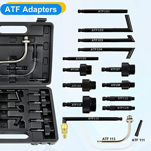 JoyFans 7.5 Liter Manual Transmission Fluid Pump, ATF Refill Fill System Dispenser Kit, Portable Automatic Oil Transfer Change Filling Tool with 15PCS ATF Adapters on Most Vehicles Cars