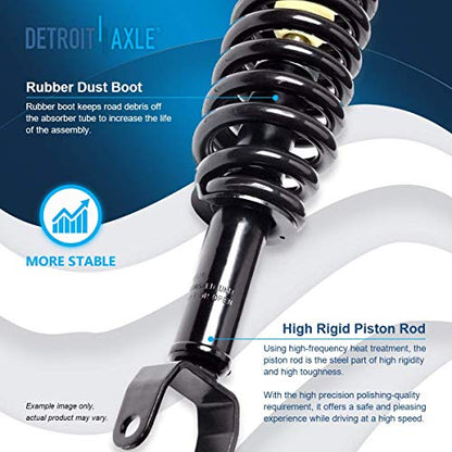 Detroit Axle Replacement for 2005-2009 Dodge Dakota Mitsubishi Raider 2WD/RWD Front Quick Install Struts w/Coil Spring Assembly + Sway Bar Links - 4pc - size: 4QS2200321/Sway Kit