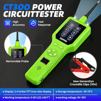 P100Pro Automotive Circuit Tester, 9-30V Power Circuit Probe Kit with Oscilloscope Multimeter, 4 Modes Car Electrical Diagnostic Tool for Continuity Test, Short Circuit Locating, Component Activation