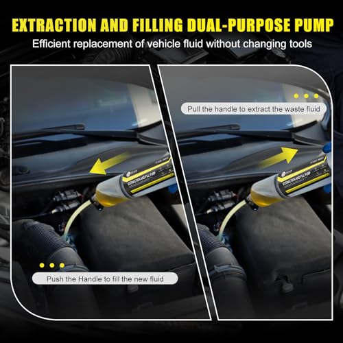 JIFETOR 500CC Automotive Fluid Extractor Fill Hand Pump Oil Change Syringe | Manual Liquid Transfer Tool with Total 51" Hose and Extension Tubes, for ATF Coolant Power Steering Fluid Gear Oil Engine Oil