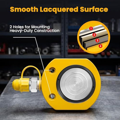 NEWTRY 30 ton Hydraulic Ram Jack + CP-700 Hydraulic Hand Pump Low Profile Porta Power Kit Single Section Mini Jack 0.55’’ Stroke Industrial Hydraulic Cylinder - size: 30T Hydraulic Jack + cp-700 pump