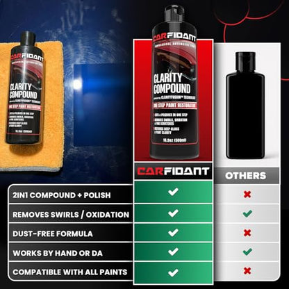 Clarity Compound - Scratch & Swirl Remover for Cars with ClarityFusion Technology - One Step Scratch Remover for Clear Coat & Paint Restoration - Removes Scratches, Swirls & Oxidation - 16 oz - style: Clarity Compound