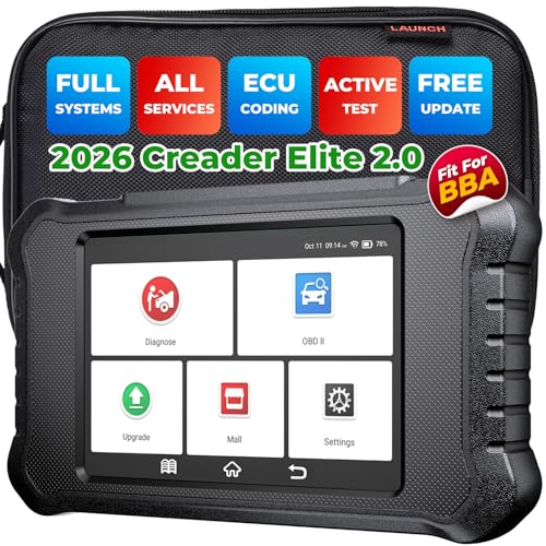 LAUNCH X431 Creader Elite 2.0 BBA OBD2 Car Scanner for BMW/Mercedes-Benz/VW/Audi/Maybach/Mini/RollsRoyce, Full System Bidirectional Scan Tool, ECU Coding, Full Reset Services, Lifetime Free Update