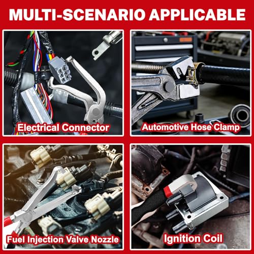 5 Pcs Electrical Disconnect Pliers and Cars Terminal Pin Removal Tool Kit, 37960/37980/13120/ Collar Hose Clamp Pliers Set for Automotive Electric Wire Plug Separatorl - size: 5Pcs Connector Disconnect Pliers Kit