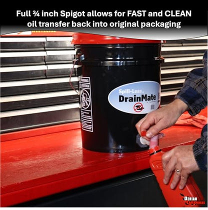 Spill-Less DrainMate™ 20 Quart Oil Drain Pan/Container - Made in USA