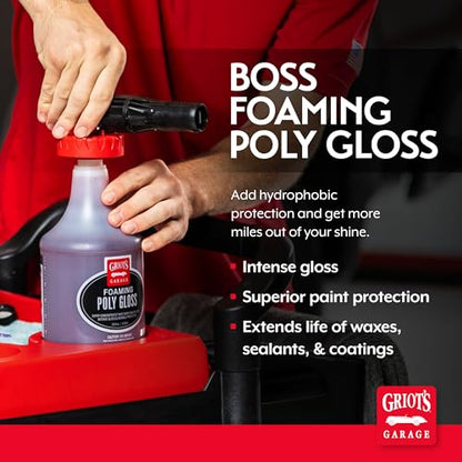 Griot's Garage Foaming Poly Gloss for Car Cleaning and Detailing, Spray Wash & Wax, Compatible with The BOSS Foam Cannon Auto-Mix System, 35oz - size: 35 Fl Oz (Pack of 1)