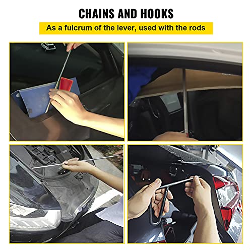 VEVOR Rods Dent Removal Kit, 20 Pcs Paintless Dent Repair Rods, Stainless Steel Dent Rods, Whale Tail Dent Repair Tools, Professional Hail Dent Removal Tool For Minor Dents, Door Dings And Hail Damage - style: 20 Pcs with 10 Rods