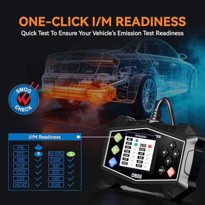 Enhanced OBD2 Scanner Diagnostic Tool - Check Engine Code Reader with Battery Tester, EVAP, Live Data, Mode 6/8, Professional Car Scan Tool with Freeze Frame, DTC Lookup for All OBDII Vehicles 1996+