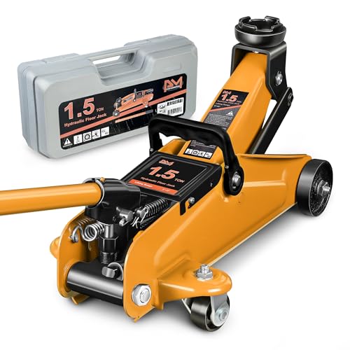 PM PERFORMOTOR Low Profile Hydraulic Trolley Service/Floor Jack, 1.5 Ton (3000 lbs) Capacity, Lifting Range 5.3"-12",Orange,PM-TOL-FJ15-OG - color: Orange, size: 1.5 Ton