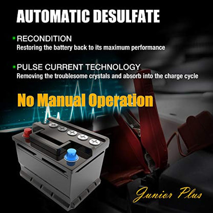 MOTOPOWER MP00205C 12V 800mA Automatic Battery Charger Maintainer - 2 Pack | Functions as a charger, maintainer, trickle charger and desulfator