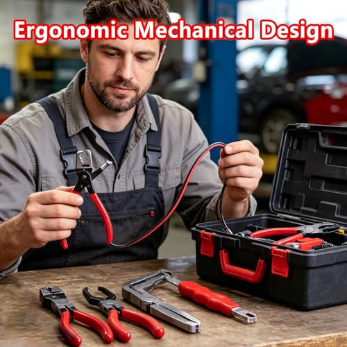 5-Piece Automotive Electrical Disconnect Pliers Kit, Hose Clamp Pliers Set, Terminal Removal Tool for Car Wire Harness, Sensor Plug & Trim Clip - Professional Auto Repair Tools (1 Set)