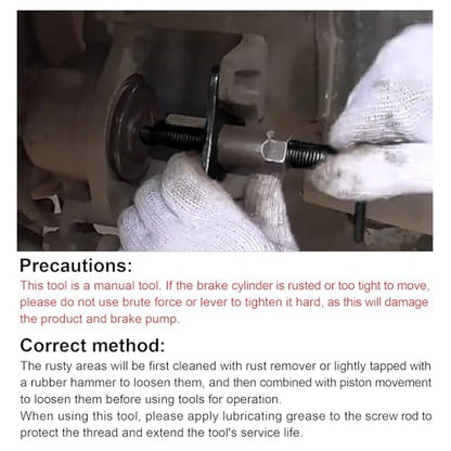 Brake Caliper Piston Rewind Tool,Car Rear Brake Pad Wind Back Tool,Right Handle Set Brake Caliper Wind Back Tool,Brake Piston Wind Back Tool for Replacement of Rear Brake Pad - size: Universal Style