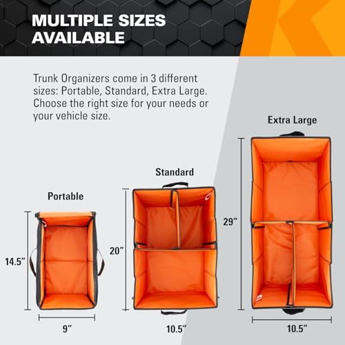 KEEPER Portable Trunk Organizer, 19L, Car Organizers and Storage, Non-Slip Bottom, Suitable for SUV, Minivan, and Cars - size: Small (19L)