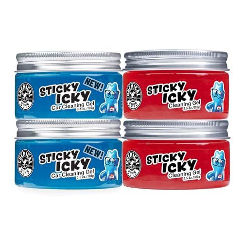 Chemical Guys, Sticky Icky Car Cleaning Gel, Apple & Strawberry, 4 Pack - size: 3.5 Ounce (Pack of 4), style: Various