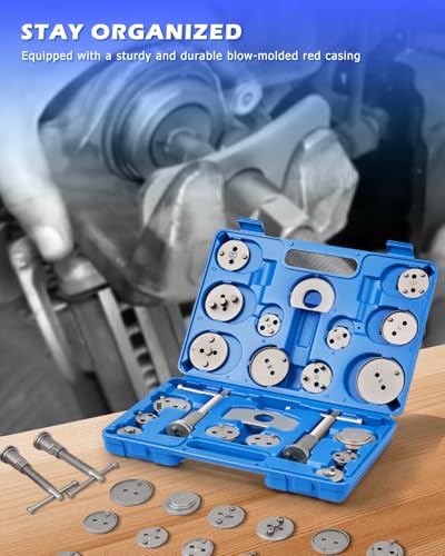 DAYUAN Disc Brake Caliper Piston Rewind Tool Kit Set | 22Pcs Brake Caliper, For Almost Cars Trucks And Four-Wheel Drive Vehicles, Precise Piston Compression, Magnetic Head - size: 22Pcs-Blue