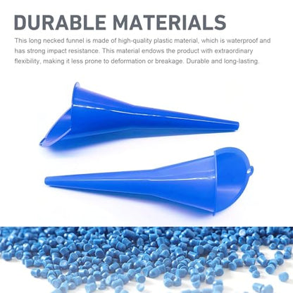 2 PCS Oil Funnel, Automotive Multi-Function Long Neck Fuel Funnel, Plastic Anti-Spill Engine Funnel for Filling Engine Oils, Water, Diesel Fuel, Kerosene and Other Liquids (Blue) - color: Blue