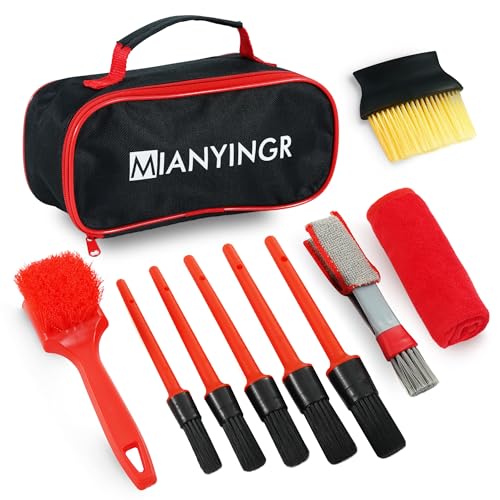 10Pcs Interior Detailing Brush Set | Car Vent & Dashboard Cleaner Kit, Microfiber Towel, Storage Bag - size: 10PCS