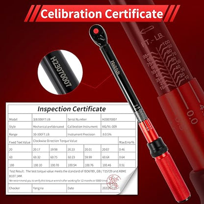 Hairich 3/8-Inch Torque Wrench, Dual-direction Torque Wrenches 10-100ft.lb/13.6-135.6Nm, 72-Tooth Dual Range Scales Torque Wrench with Quick Release Reversible Head | Dual-direction torque wrenches, 72-Tooth Dual Range Scales, Quick Release Reversible Hea