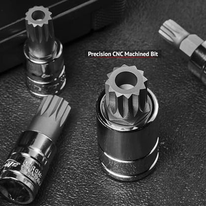 EPAuto 10-Piece XZN Triple Square Spline Bit Socket Set - size: Triple Square- 10 Pieces
