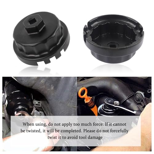 Salior 64mm Oil Filter Wrench,Aluminum Alloy Quickly Oil Filter Removal Tool Compatible with Lexus Toyota Tundra RAV4 Sienna 2.5L to 5.7L Engines Oil Filter Socket (Black)