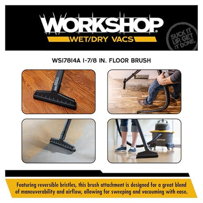 WORKSHOP Wet/Dry Vacs WS17814A 1-7/8-in. Floor Brush Vacuum Attachment - size: 1-7/8"