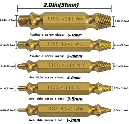 Damaged Screw Extractor-Kit Stripped-Screws Removal-Tool - Broken Screw Extractor Speed Out Screw Extractor Set 6PCS Cooswai