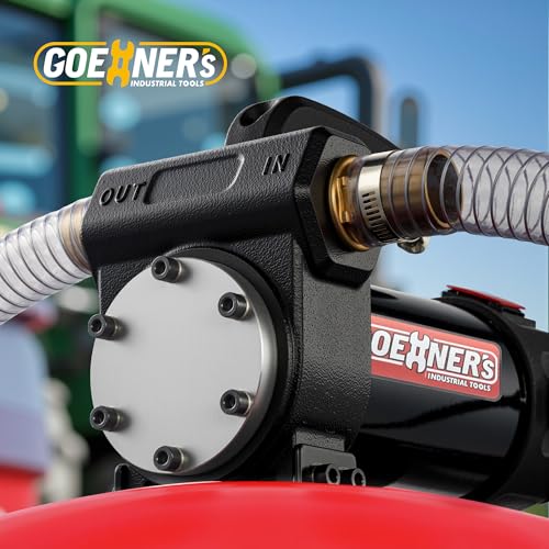 12V 15GPM Self-Priming Fuel Transfer Pump Kit, Diesel Transfer Pump with Auto-off Nozzle & Hoses for Diesel, Kerosene, Machine Oil, and Transformer Oil