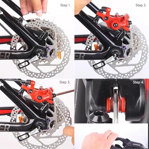 Bicycle Disc Rotor Truing Fork Tool Kit - Bicycle Brake Pad and Rotor Alignment - Steel Rotor Adjustment Tool for Mountain Road Bike Calibration,(Black)