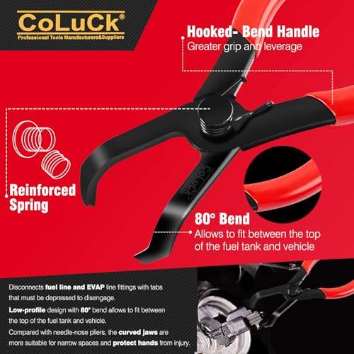 6Pcs Fuel Line Pliers Set, 11in Spark Plug Wire Removal Tool Flat Hose Clamp Hose Remover,30° Disconnecting Plier for Water Hose Pipe Repairing Disconnect Tool with Storage Case - color: Flat Hose Clamp Spark Plug Wire Removal Pliers Set 6pcs