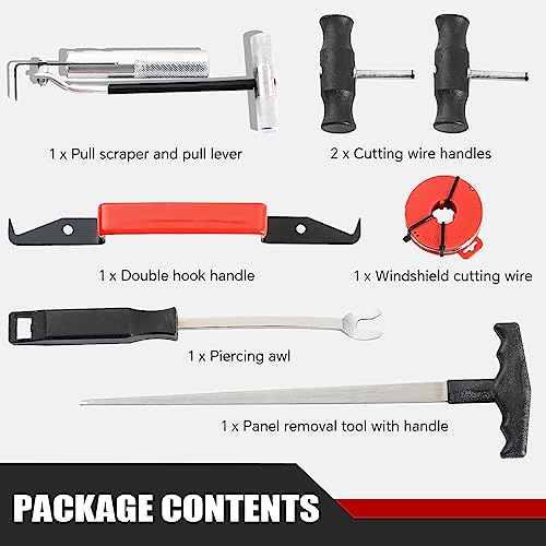 ATPEAM 7PCS Windshield Removal Tool Kit Automotive Wind Glass Remover Hand Tool