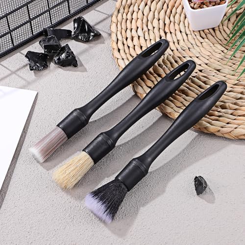 Car Detailing Brush Set Efficient Cleaning Tools 3pcs for Interior Cleaning with Soft Pp Bristles and Seat Crevice for Air Vent, Seat Crevice, and Dashboard, Wide Application