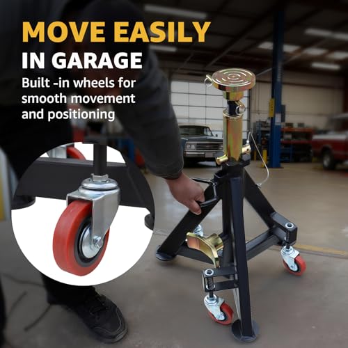 BESTOOL 16 Ton Heavy Duty Jack Stands – 35,000 lbs Rated Capacity, Adjustable 26" to 40.9", Rolling Design for Trucks, Trailers, Tractors & Heavy Equipment 1 Pack